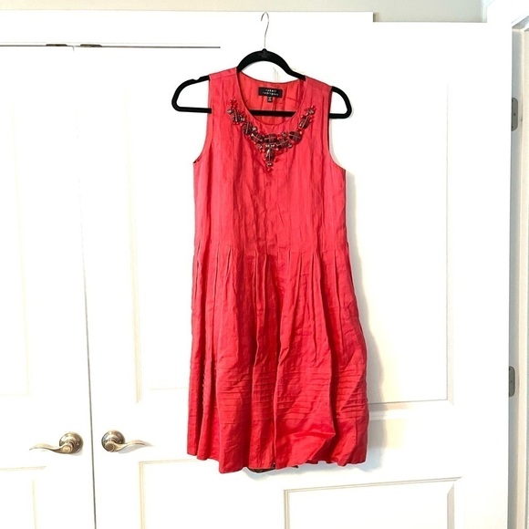 Robert Rodriguez Jeweled Sleeveless Beaded Crew Neck Aline Short Casual Dress - Picture 10 of 10